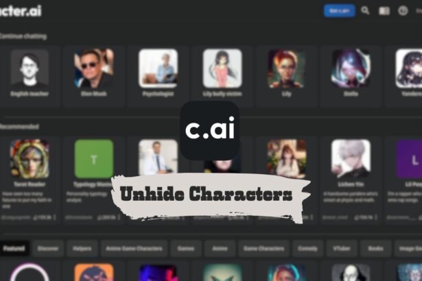 How to Unhide Characters in Character AI